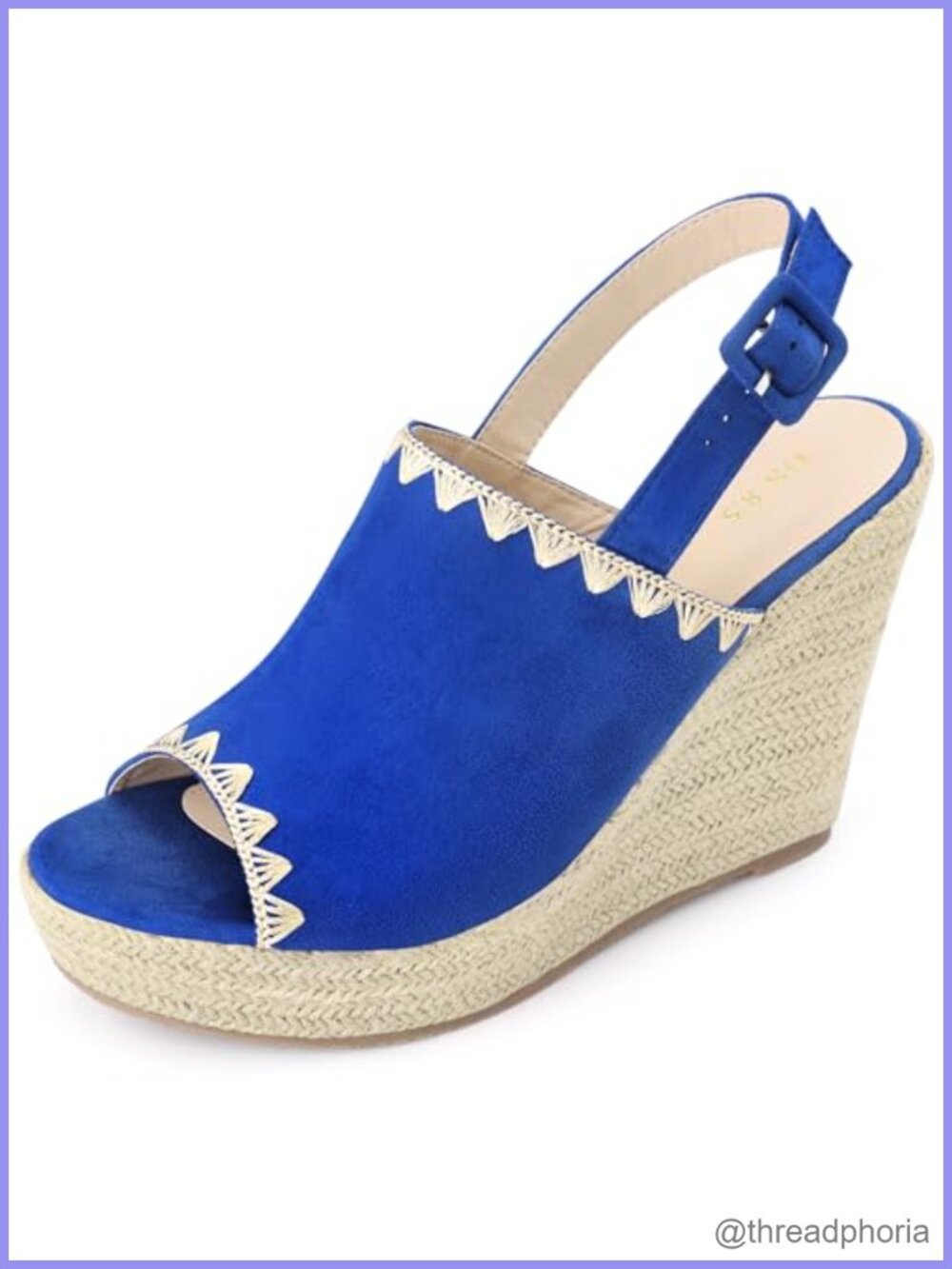 Faux Suede Slingback Platform Wedge Sandals Open Toe Espadrille